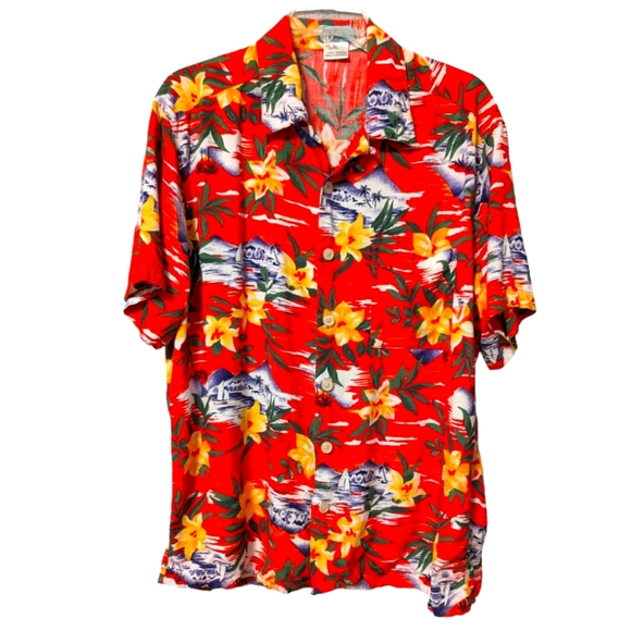 💕 SALE 💕 Vintage OTC Hawaiian Islands Men's Shirt All Over Beach Print Sz. XL - Picture 1 of 6